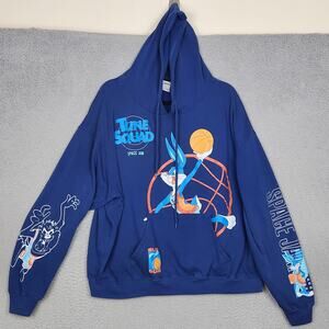SPACE JAM Hoodie Mens XXL Blue AOP A New Legacy Tune Squad Goons Bugs Taz